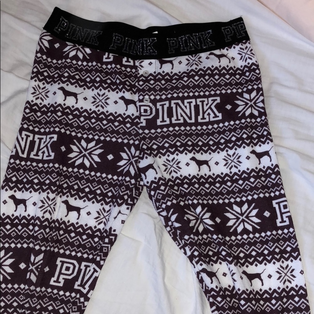 VS PINK purple holiday pajama pants
